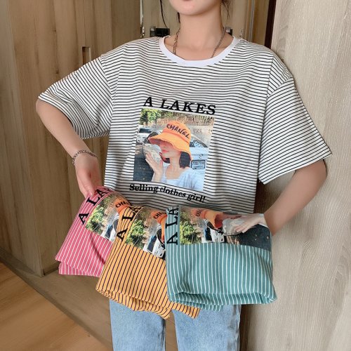 Striped Design Short Sleeve 2021-59