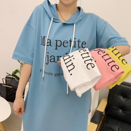 Short Sleeve Hoodie Dress 2021-04