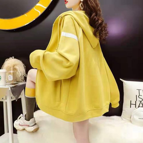 Yellow Zipper Sports Hoodie 2021-8