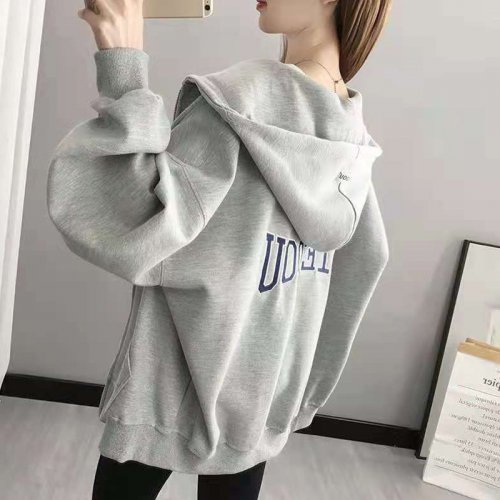 Gray Zipper Sports Hoodie 2021-10