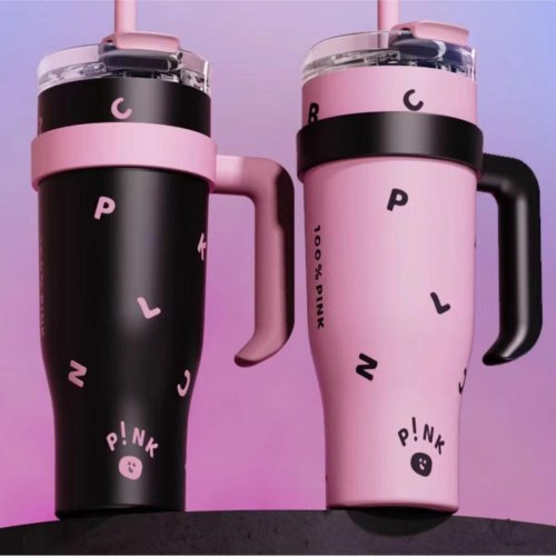 Large capacity 304 thermos cup with straw