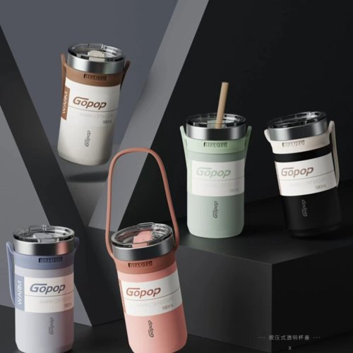 Portable portable large capacity double drink stainless steel thermos cup