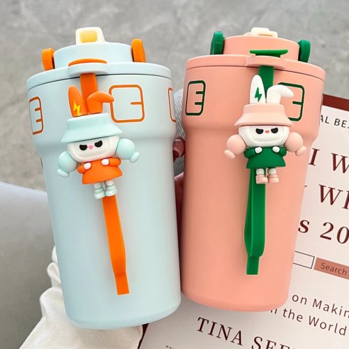 High appearance level cool double drink coffee cup creative doll handy cup