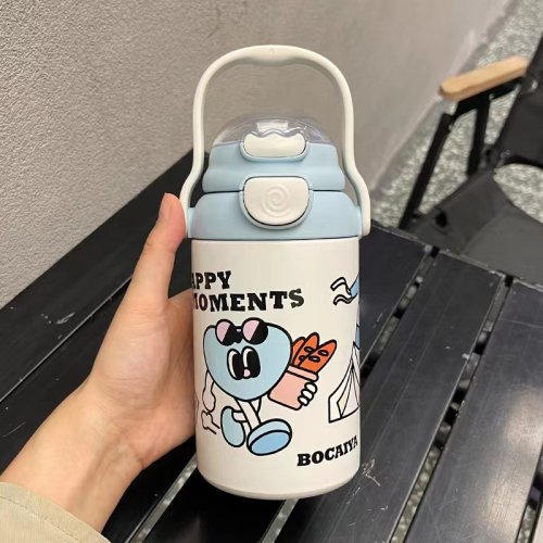 Children's cute portable straw 304 stainless steel water cup