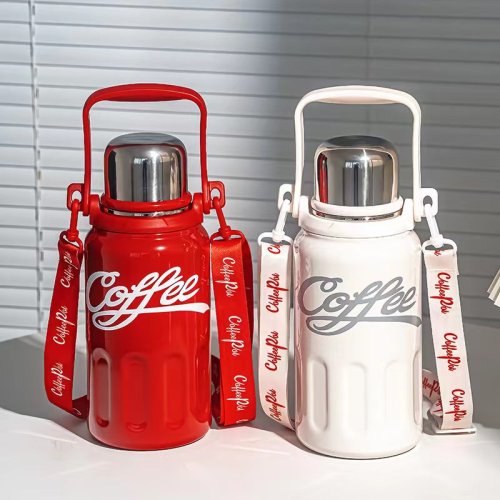 Internet celebrity Coca-Cola large capacity 316 stainless steel thermos cup high appearance level outdoor portable backpack kettle