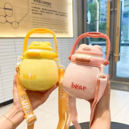 Large capacity colorful teddy bear big belly cup 316 stainless steel