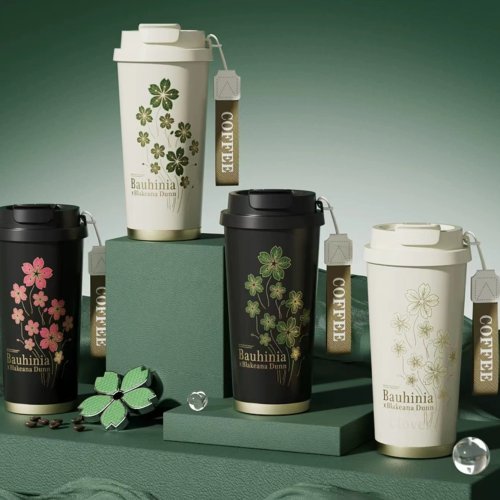 Japanese peacock thermos cup Coffee cup accompanying handle cup girls high appearance level water cup men car stainless steel water cup